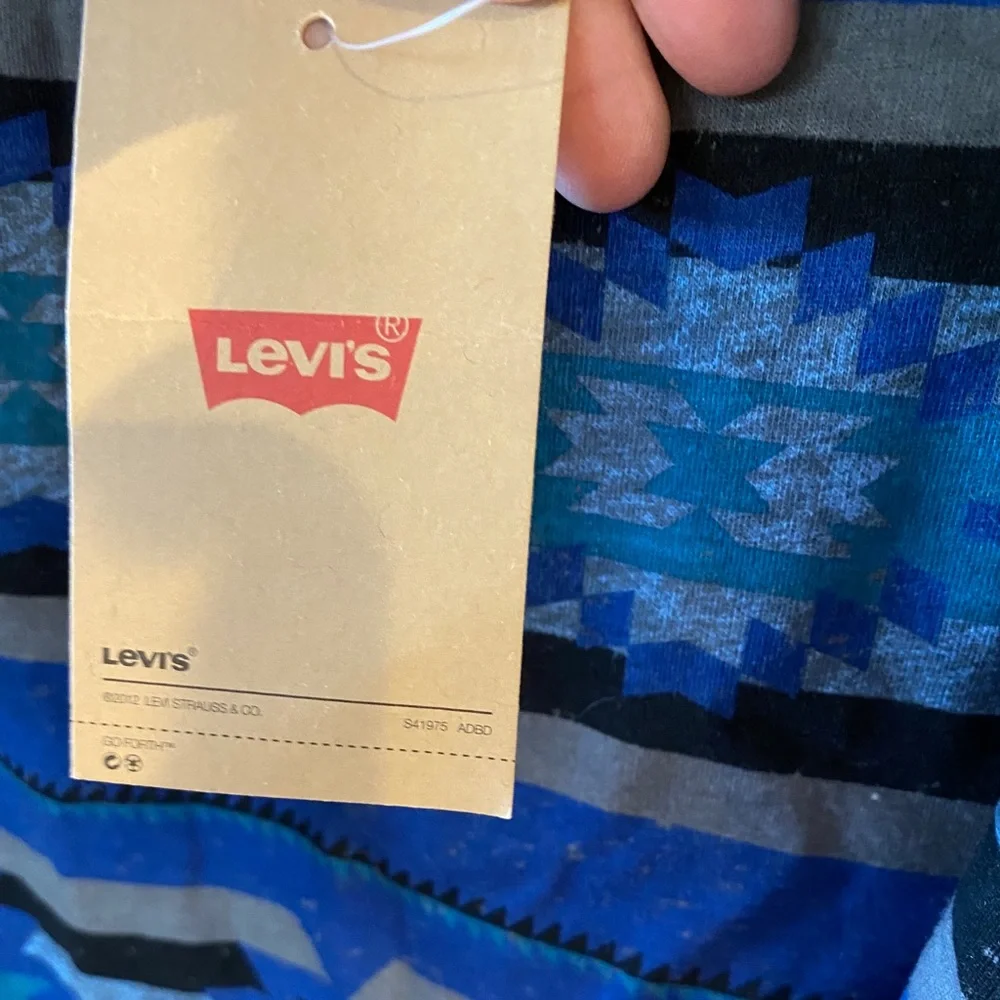 MEN’S Levi Blue Multi Aztec Tank Top Size Large